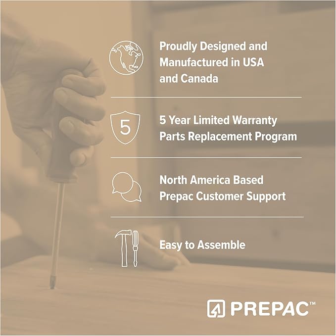 Prepac Elite Tall Garage Storage Cabinet & Pantry Storage Cupboard, 2-Door Freestanding Bathroom or Pantry Cabinet with Adjustable Shelves, 16" D x 32" W x 65" H, Oak