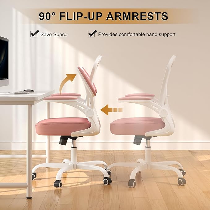 Synorla Office Chair, Ergonomic Desk Chairs 330LBS Capacity High Back Mesh Computer Chair with Flip-up Armrests, Comfy Work Chair with Adjustable Lumbar Support