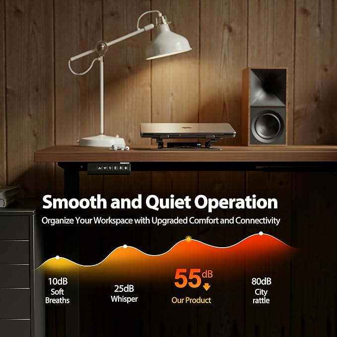 Agilestic L-Shaped Standing Desk Adjustable Height, Electric Corner Standing Desk, Sit Stand Up Desk, 75x61 inch Sit Stand Computer Table, Dark Walnut