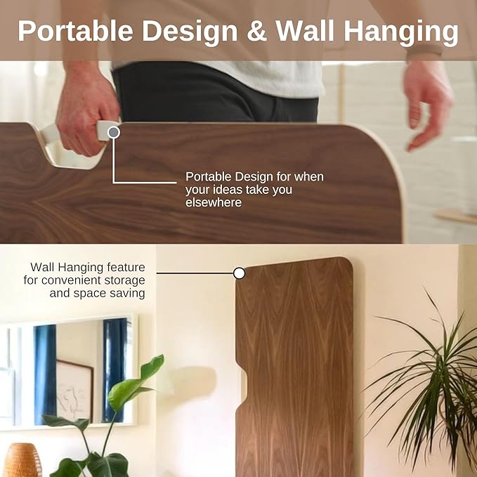 HOEK Desk Bundle, 47.5" x 23", Modular Collapsible Workstation with SNAP Assembly, Monitor Shelf, Under Shelf, Side Hook and Wall Cleat, Portable Folding Computer Desk for Home Office (Walnut/White)