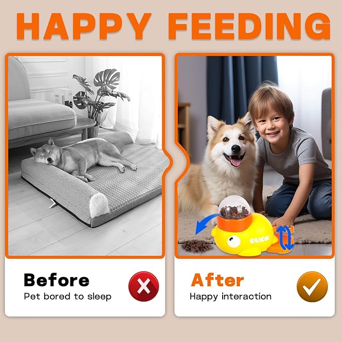 Interactive Dog Toys，Dog Interactive Treat Dispenser Toy，Promotes IQ Training and Entertainment Reduces Bloating Anti-Gulping