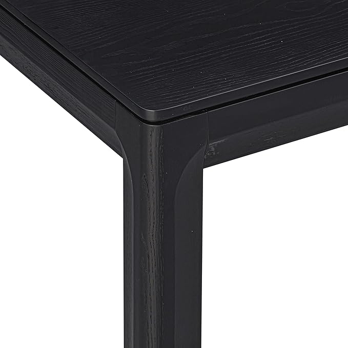 NTC Flow 55 Inch Modern Design, Rectangular Dinner Table for Dining Room, Living Room Furniture, Effortless Assembly, Burnt Black