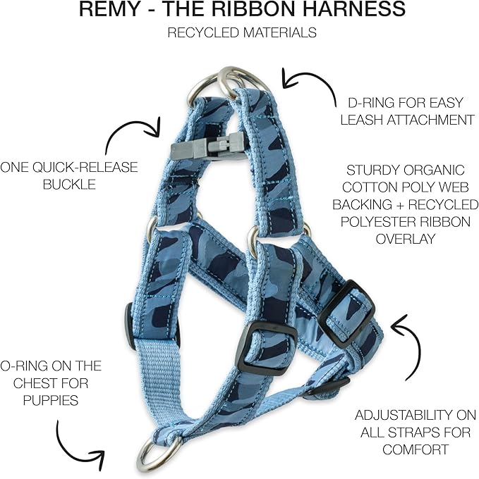 REMY - The Recycled Ribbon Harness, Navy CAMO, XX-Large