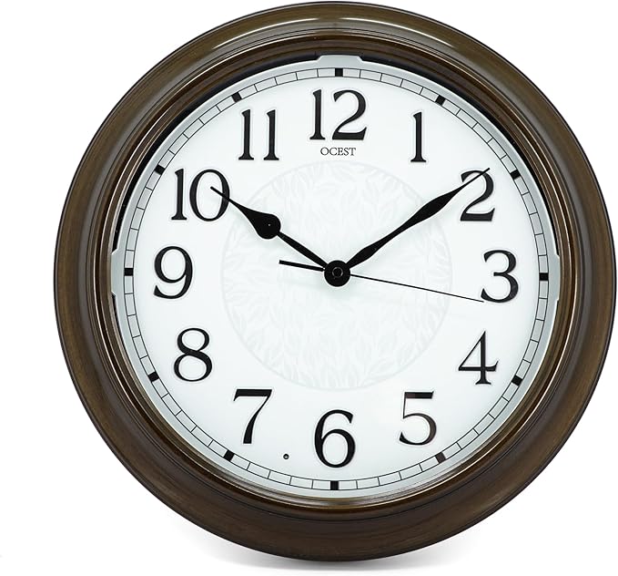OCEST 15 Inch Indoor Outdoor Clock Waterproof, Silent Metal Large Outdoor Clock Glow in The Dark, Battery Operated Decor for Garden Pool Patio Porch
