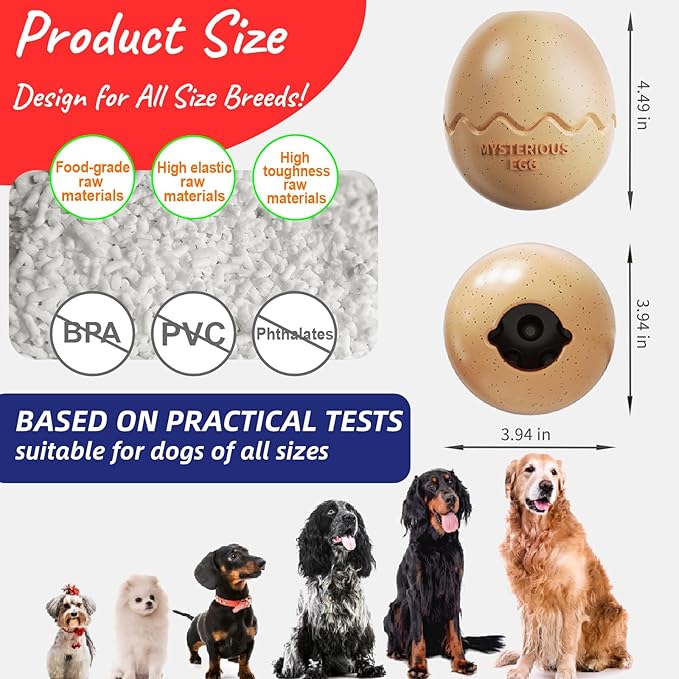 Treat Dispenser Dog Toy for Aggressive Chewers, Dog Frozen Treat Toy to Keep Them Busy, Interactive Chew Toys for Large Dogs, Durable Natural Rubber Material Puzzle Toy