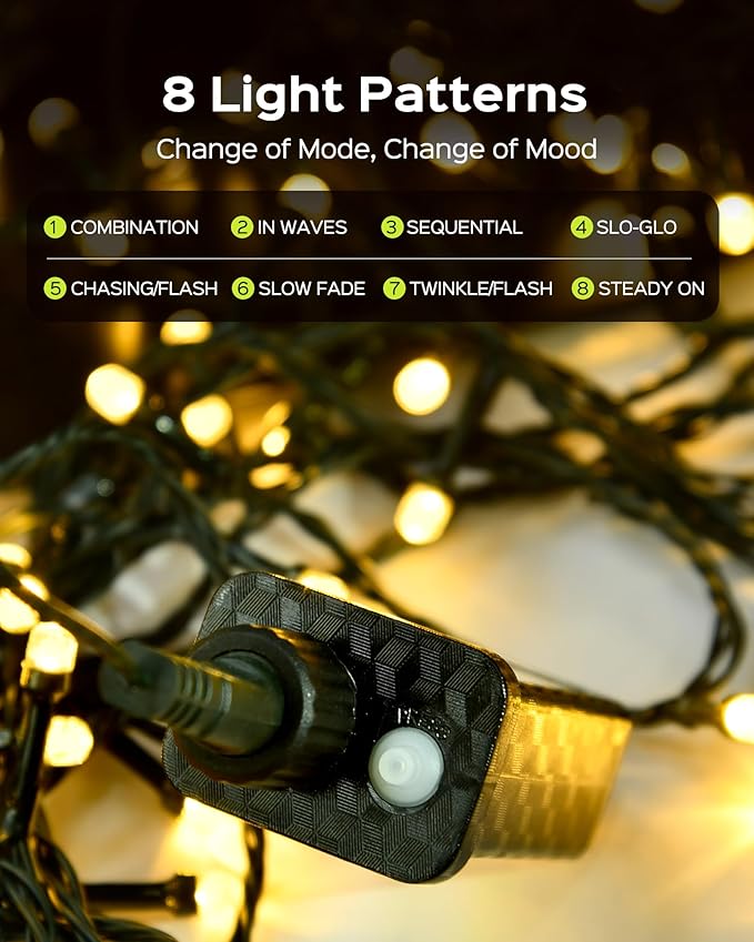 Super Long 500 LED 178FT Christmas Lights, Bright Bubble Led Christmas Tree Lights with 8 Modes & Memory, 2025 Upgraded Twinkle LED String Lights for Indoor Outdoor Xmas Party Decorations, Warm White