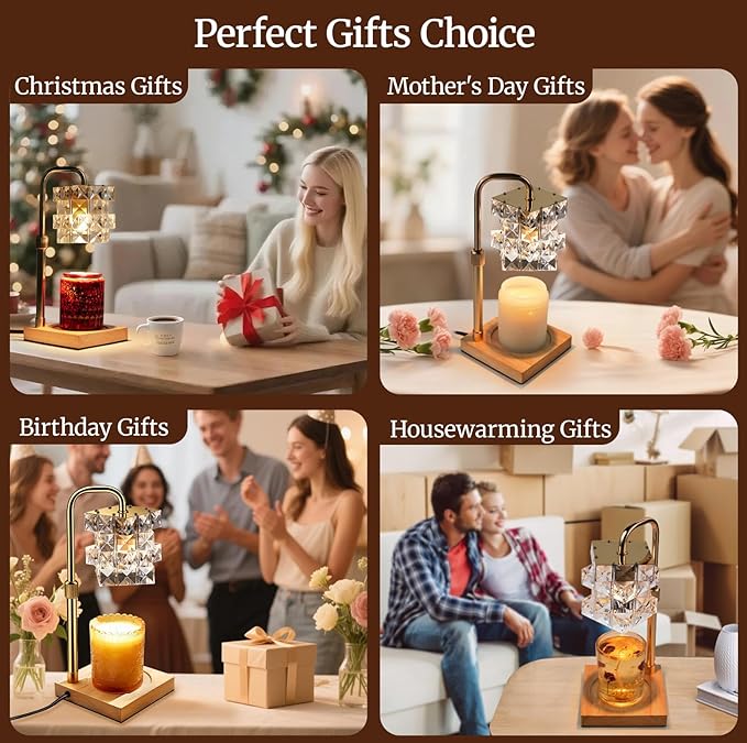 Candle Warmer Lamp with Timer - Electric Wax Warmer for Home Desk Decor, Birthday Gifts for Women Mom Men, House Warming Gifts New Home Kitchen Office Dorm