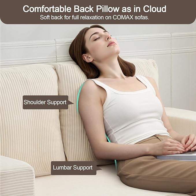 COMAX Convertible Sofa Bed Queen, Folding Fold Out Couch Bed, Floor Futon Couch Corduroy Sleeper Mattress with Back Pillows, Boneless Sofa Comfy Lounge Loveseat for Living Room Bedroom, Beige