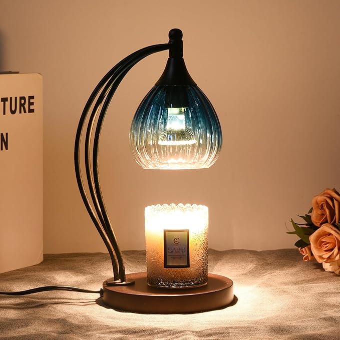 Candle Warmer Lamp with Timer Dimmer - Electric Candle Warmer Light Wax Warmer for Jar Candles - Candle Lamp Warmer Unique Gifts for Women Mom House Warming Gifts New Home Decor Sapphire Gradient