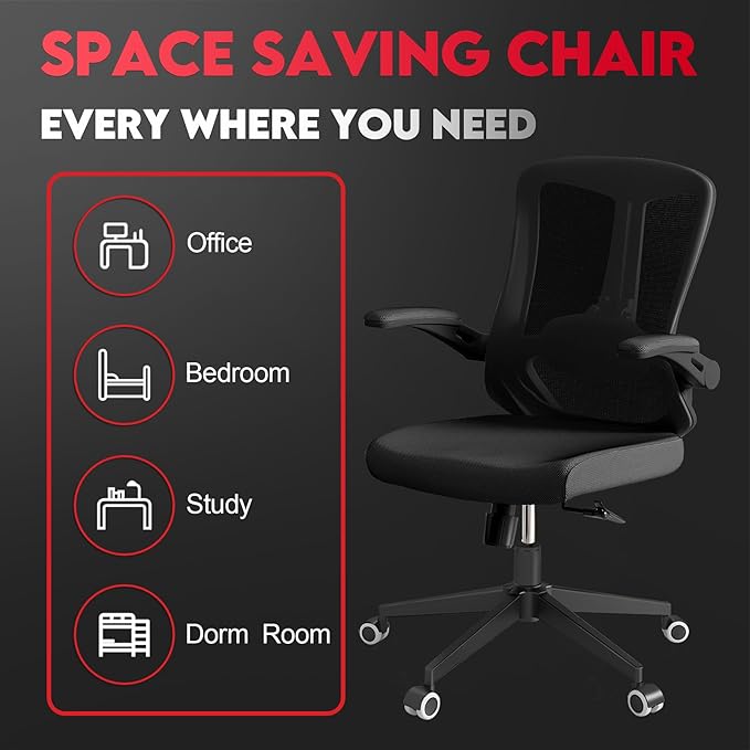 Ergonomic Office Chair - 400LB Comfy Desk Chairs with Adjustable Headrest and Lumbar Back Support, Mesh Computer Chairs with Wheels and Arms for Home Office, Study, Bedroom and Dorm (03black)