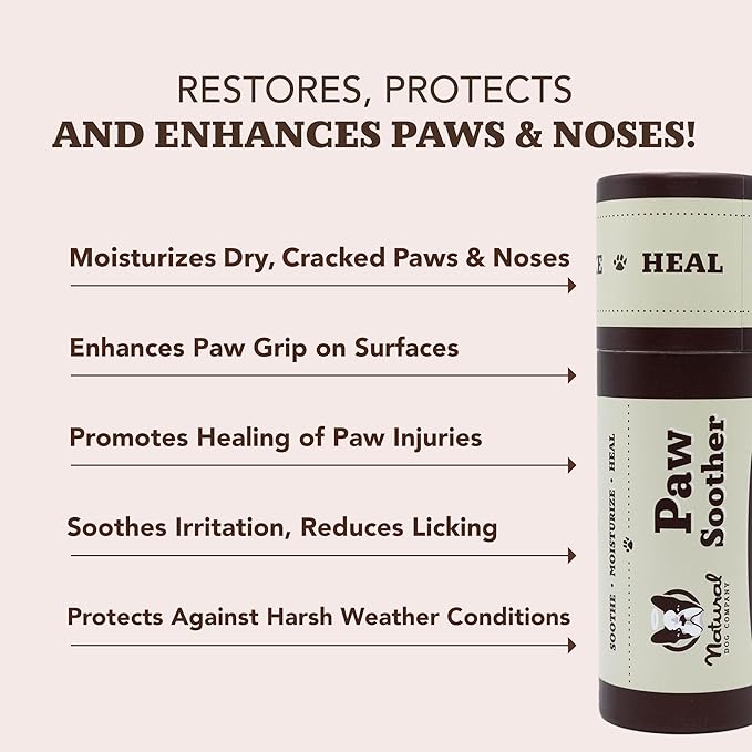 Natural Dog Company Paw Balm & Wax Bundle, Paw Soother + PawTection, Protects & Heals Dry, Cracked Dog Paw Pads, Paw Pad Protector for Exteme Weather, Lick-Safe, Coconut Oil, 2oz Sticks