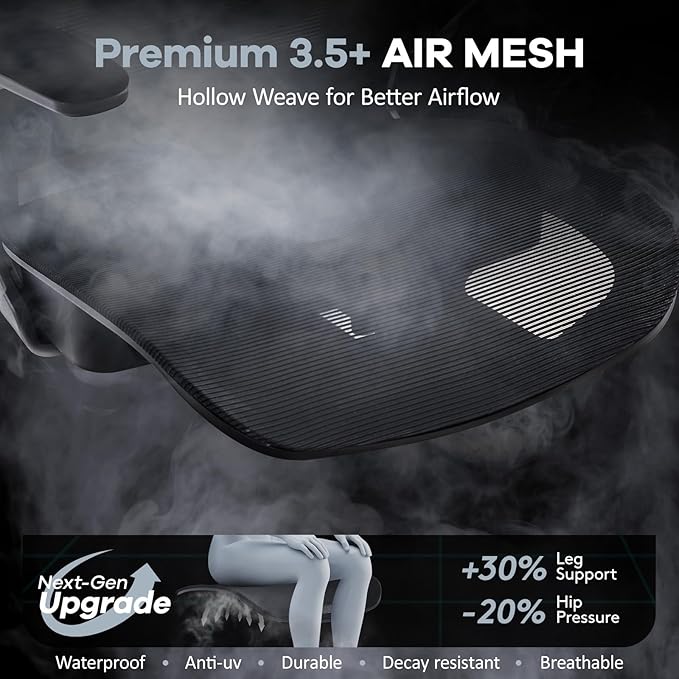 Office Chair Mesh Seat,Ergonomic Mesh Desk Chair with Adjustable Lumbar Support,Computer Chair with Flip-up Armrests, Rolling Executive Chairs, Home Office Chair(Black)