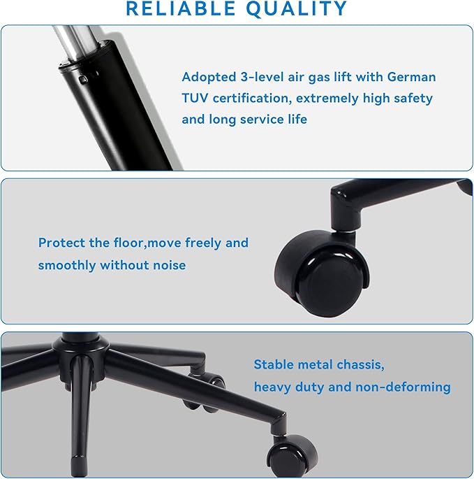 YOUNIKE Office Chair, Armless Desk Chair with Wheels, Home Office Computer Task Chairs, Modern Faux Leather Padded Vanity Chair, Adjustable Swivel Rolling Office Chair with Back, Mint Seafoam Green