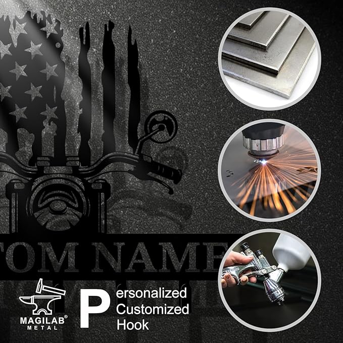 Personalized Custom Name Motorcycle Keys Hooks,Metal Motorcycle Art Clothes Keys Hooks,Metal Motorcycle Lover Wall Home Storage Decorative Keys Hooks,Key Holder Hooks for Wall (Style G)