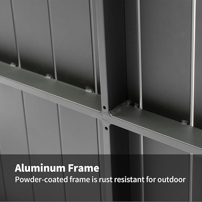 Outdoor Dining Table for 6, 60"x35" Patio Rectangular Dining Tables Powder-Coated Aluminum Table Top Heavy Duty Patio Furniture for Garden,Grey Frame