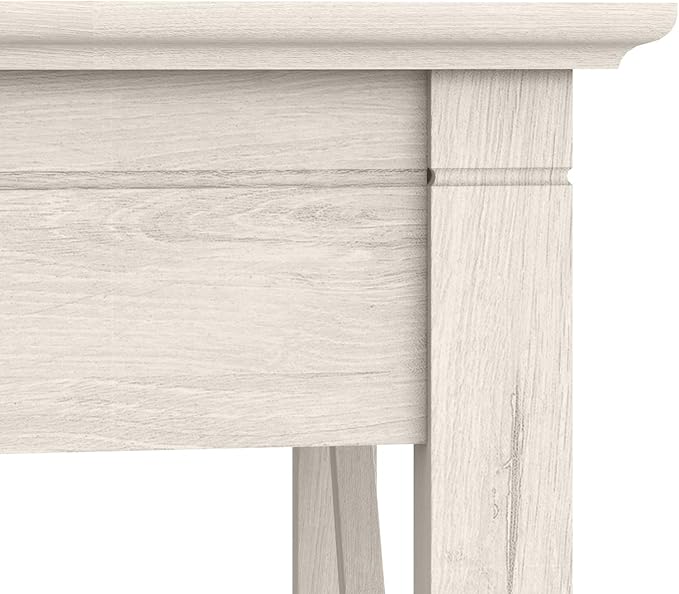 Bush Furniture Key West 60W Modern Farmhouse L Shaped Desk in Linen White Oak, 60-Inch Corner Computer Table for Home Office Workspace