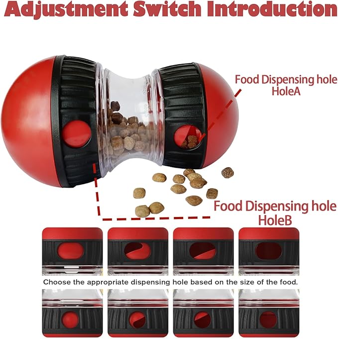 Meng Dog Food Puzzle Toys, Adjustable Dog Treat Dispensing Dogs Toys, Interactive Chase Slow Feeder for Boredom and Stimulating, IQ Training for Small Medium Dogs