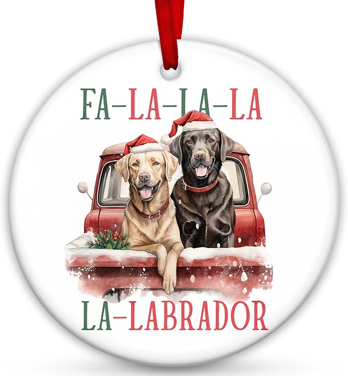 Labrador Retriever Gifts - Festive Dog Ornaments for Christmas Tree, Unique Black Lab and Chocolate Lab Decorations, 2025 Seasonal Labrador Christmas Ornaments, Ideal Black Dog Gifts for Pet Lovers