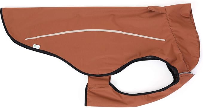 Mile High Life Dog Raincoat, Adjustable Waterproof Reflective Rain Jacket for Small Medium Large Dogs, Lightweight Breathable Pet Rain Coat with Leash Hole(Brown,L Chest 32-40")