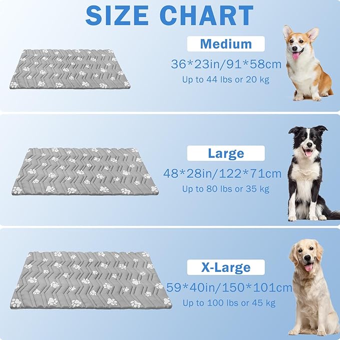 SCENEREAL Dog Cooling Mat for Crate, Thicken Self-Cooling Dog Pad Reversible (Cool & Warm), 48"x28" Pet Cool Bed for M Large XL Dogs,Kennel Sofa Mats Machine Washable, Durable Non-Toxic Gel, Outdoor