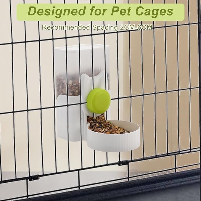 Rabbit Hay Feeder, 35oz Large Capacity, Hanging Automatic Food Dispenser, for Small Animals Guinea Pig Ferret Cage Accessories, Green
