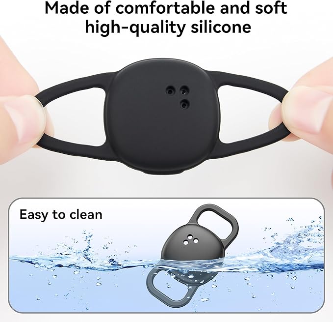 DDJ for Tile Life360 Sticker (2024) Tracker Cat Collar Case, 2-Pack Silicone Anti-Lost Protective Cover Tile Tracker Holder for Dog & Pet Collars, Ultra Durable, Easy Installation, Lightweight, Black