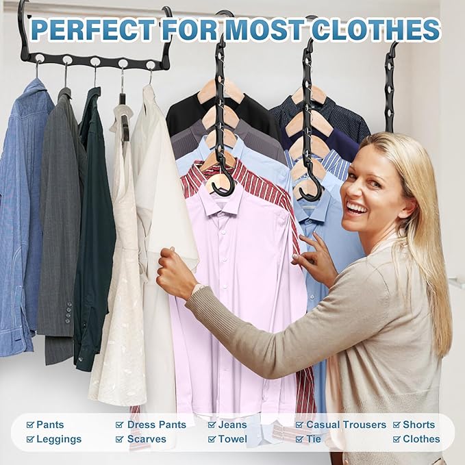 36 Pack Hangers Space Saving Magic Plastic Hanger Organizer Shirt Space Saving Hangers, Multi Space Saver Clothes Hangers for Closet Organizers Storage College Dorm Room Essentials