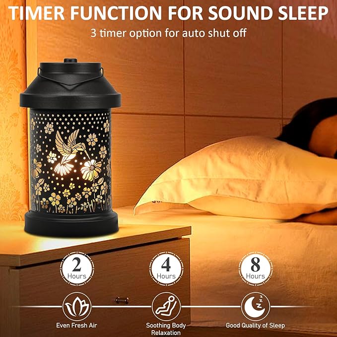 Dialan's Candle Warmer Lamp with Timer - Electric Candle Wax Melt Warmer with Dimmer for Scented Wax Jar Candles Home Decor Bedside Candle Lamp Gifts for Women Mom (Hummingbird, 2 Bulbs Included)