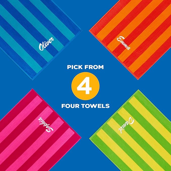 Kaufman - Personalized Velour Beach and Pool Towel 100% Cotton 30in X 60in Solid Color Bath Towel Embroidered (Orange/Honey)