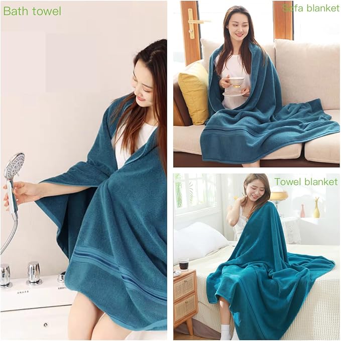 Bath Sheet,Oversized Bath Towel,Beach Towel, 40x73 inches, Extra Large,100% Luxury Cotton, Super Soft & Absorbent (White, Extral Large)