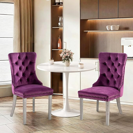 SoarFlash Kitchen Table and Chairs for 2, 24" Dining Table Set for 2 with Velvet Upholstered Chairs, 3 Piece Round Kitchen Table Set, Dining Room Table Set for Small Space, Apartment