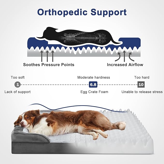 FURTIME Orthopedic Small Dog Beds - Waterproof Ultra Comfy Supportive Foam Pet Couch with Removable Washable Cover, Nonskid Bottom