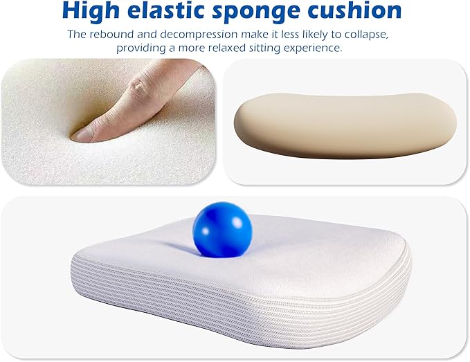 TRALT Ergonomic Office Chair - Desk Chair with Adjustable Lumbar Support Computer Chair - Mesh Comfy Chair with Flip-up Armrests - Gaming Chairs for Adults Home Office (Leather, White)