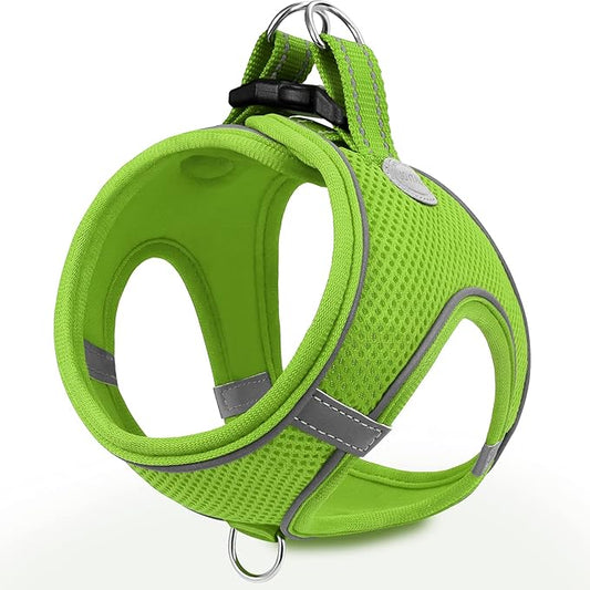 Joytale Small Dog Harness, Breathable Mesh Step-in Vest, Reflective Soft Padded Harnesses for Small and Medium Dogs, Green, M