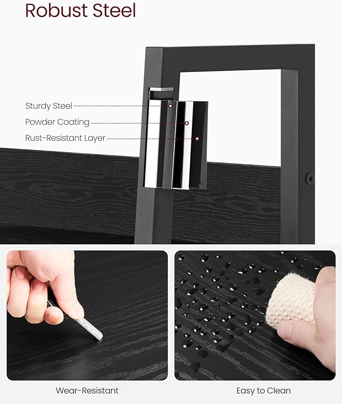 VASAGLE Bookshelf, 5-Tier Narrow Book Shelf, 11.8 x 13.3 x 66.9 Inches, Ladder Shelf for Home Office, Living Room, Bedroom, Kitchen, Ebony Black and Ink Black ULLS109B56