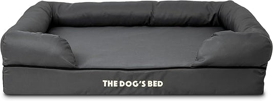The Dog's Bed Replacement Outer Cover ONLY (Outer Cover ONLY - NO Bed, NO Waterproof Inner) for The Dog's Bed, Washable Oxford Fabric, Large (Grey with Black Piping)