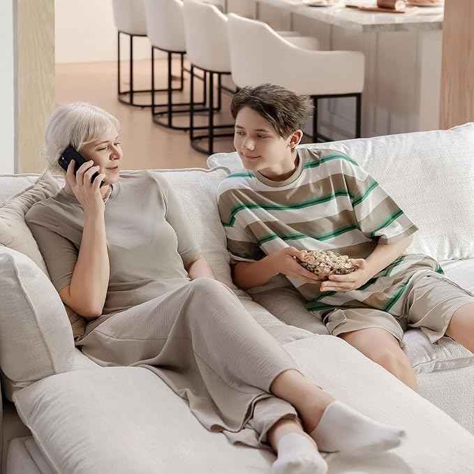 CHITA Luxury Oversized 114" L-Shaped Sectional Sofa Couch, Premium Down Filled Cloud Modular Sectional with Storage Ottoman, FSC Certified, Cream