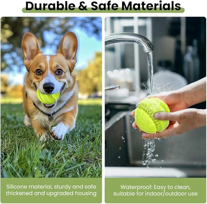 Rechargeable LED Dog Toy Ball with Color-Changing Lights, Type-C Charging, Waterproof & Durable, Pet-Safe Materials, for Dogs & Cats, Safe for Indoor and Night Play, 2.76in Diameter