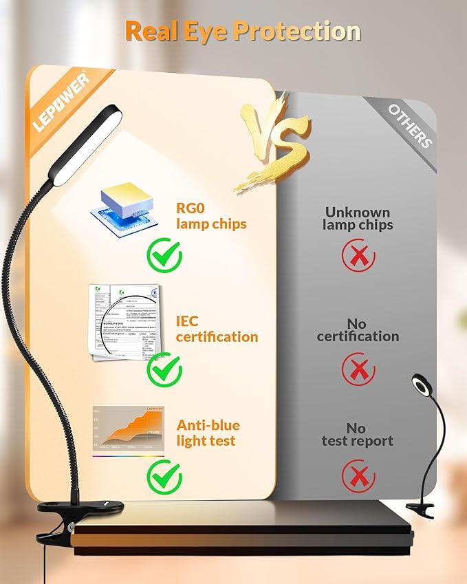 LEPOWER Clip on Light, 60 LED Reading Lights for Books in Bed, with 25+ Lighting Options, 3 Timer, Night Light Function, Eye-Caring Book Light for Reading in Bed, Headboard, Bedroom, Black