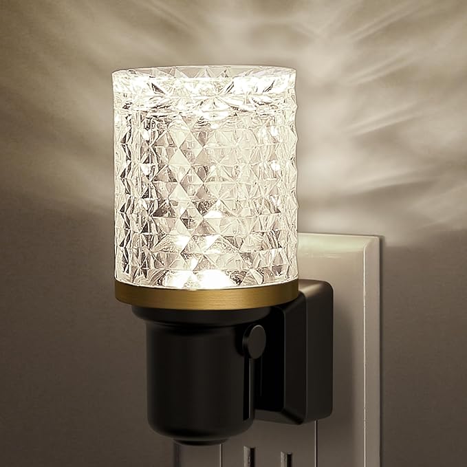 JandCase LED Night Light, Dimmable Night Lights Plug into Wall, Modern Nightlight with Auto On Off Light Sensor, 5000K Daylight White Night Light 0-100LM Brightness for Bathroom Hallway Bedroom Decor