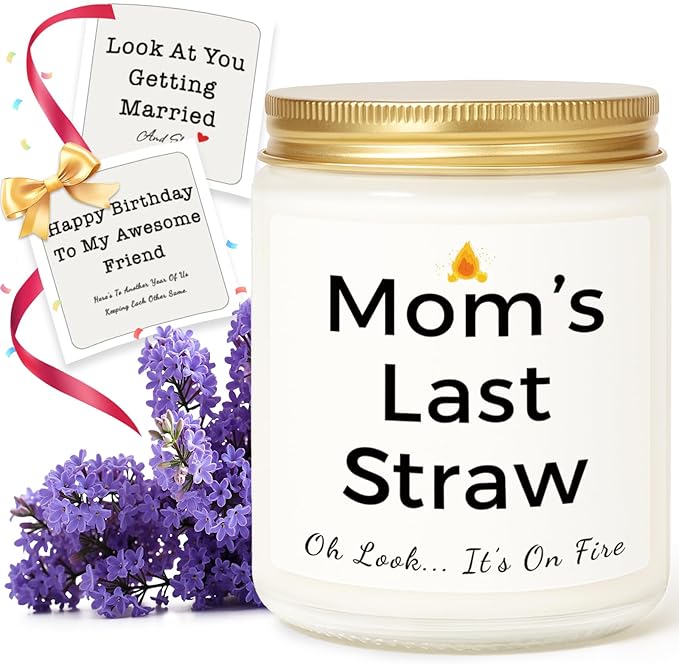 Gifts for Mom, Birthday Gifts for Women, Unique Christmas Thanksgiving Gift for Mom from Daughter Son, Funny Candles with Replaceable Stickers Gift Ideas for Moms, Womens, Wife, Her