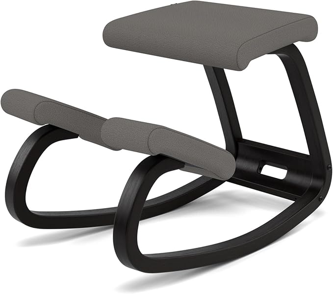 Varier Variable Black/Grey Ergonomic Office Kneeling Chair – Active Sitting, Rocking Seat for Home, Study & Posture Support – 10 Year Quality Guarantee