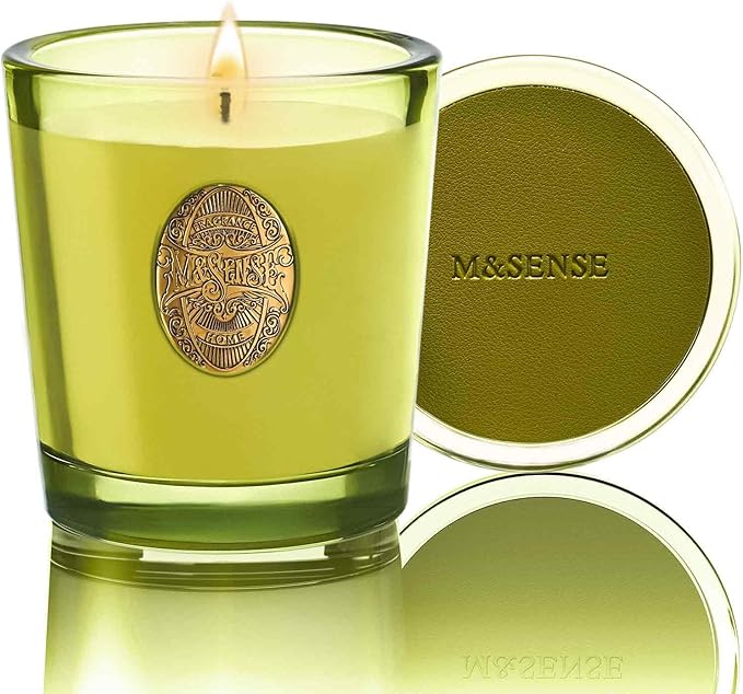 M&SENSE Natural Soy Candle | Seattle Rainforest & Matcha Green | 9.2 oz, 50H Burn Time | Luxury Scented Candle for Relaxation, Gifting, Home Décor | Ideal for Bedroom, Office, Party Ambiance