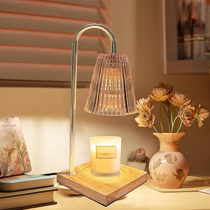Candle Warmer Lamp Dimmable Wax Melt Warming Lamp with Timer Scented Wax Candle in Jar During Bathing & Yoga & Meditation with 2 Bulbs Home Decor Gift for Female (Dress)