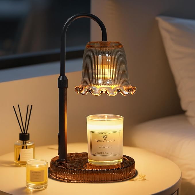 Candle Warmer Lamp with Timer Dimmable, Birthday Gifts for Women Mom, House Warming Gifts New Home Decor, Wax Melt Warmer for Jar Candles with 2 Bulbs