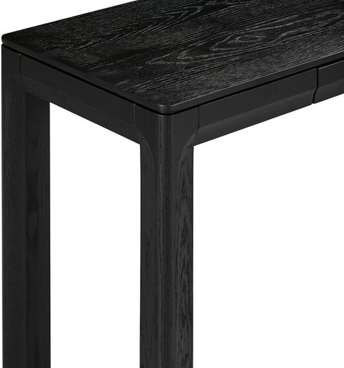 NTC Flow 47-Inch Console Table, Modern Solid Wood Entryway Table with Hidden Drawer, Waterproof & Heat Resistant, Narrow Table for Hallway, Living Room & Foyer, Burnt Black