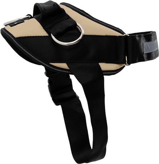 ShawnCo Essential Dog Harness, No-Pull Pet Vest with 3 Leash Clips, No Choke, Reflective, Adjustable and Padded, for Easy Walking and Training for Small, Medium and Large Dogs (Driftwood, XS)