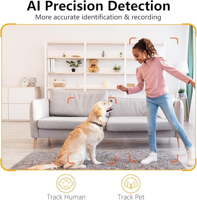[5G & 2.4G] 2-Pack Indoor Security Cameras, 2K Cameras for Home Security with Night Vision, Baby/Dog/Pet/Elder Camera with Phone App, Auto Tracking, Human/Pet Detection, Cloud&SD Storage