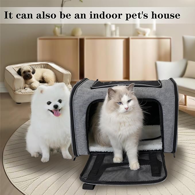 Top tasta Dog Cat Carrier Pet Carriers for Small Medium Large Cats Dogs Carrier Soft Sided Small Puppy Dog Carrier Portable Foldable Airline Approved Dog Cat Travel Carrier Grey Black M