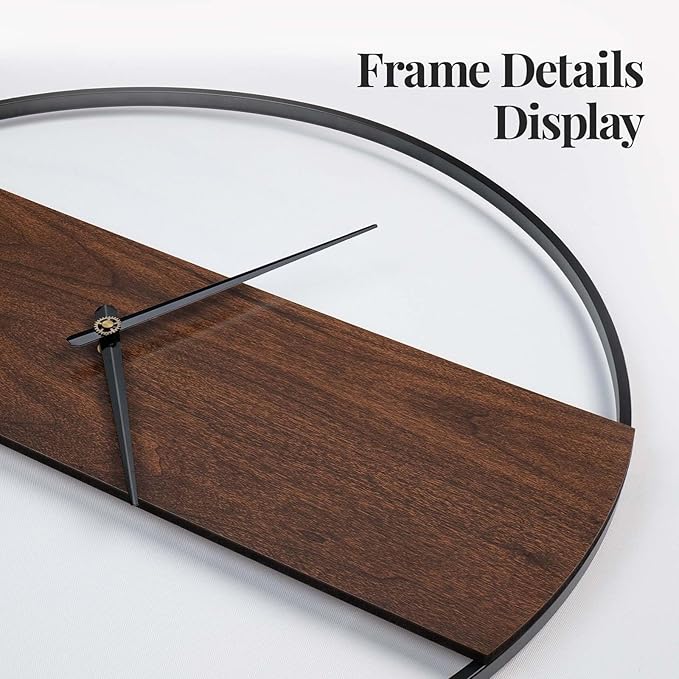 Large Wall Clock 30 Inch Decorative Modern Minimalist Wall Clocks for Living Room Decor, Silent Non Ticking Battery Operated Rustic Big Clock with Walnut Dial for Bedroom, Kitchen, Farmhouse, Office